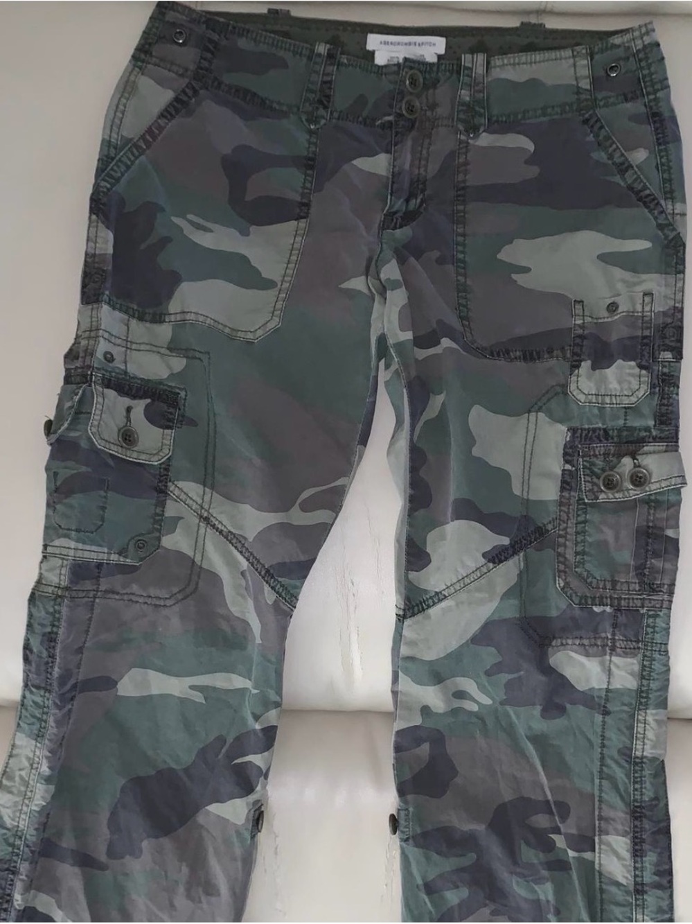 Abercrombie & Fitch Camo Cargo Pants - Green Multitone